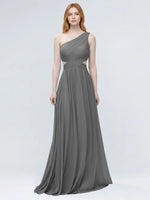One-Shoulder Side Cut-Out Bridesmaid Dress 