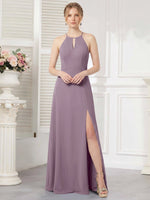 Chiffon Bridesmaid Dress with Halter 