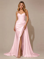 Silk-like Prom Dress with Appliques