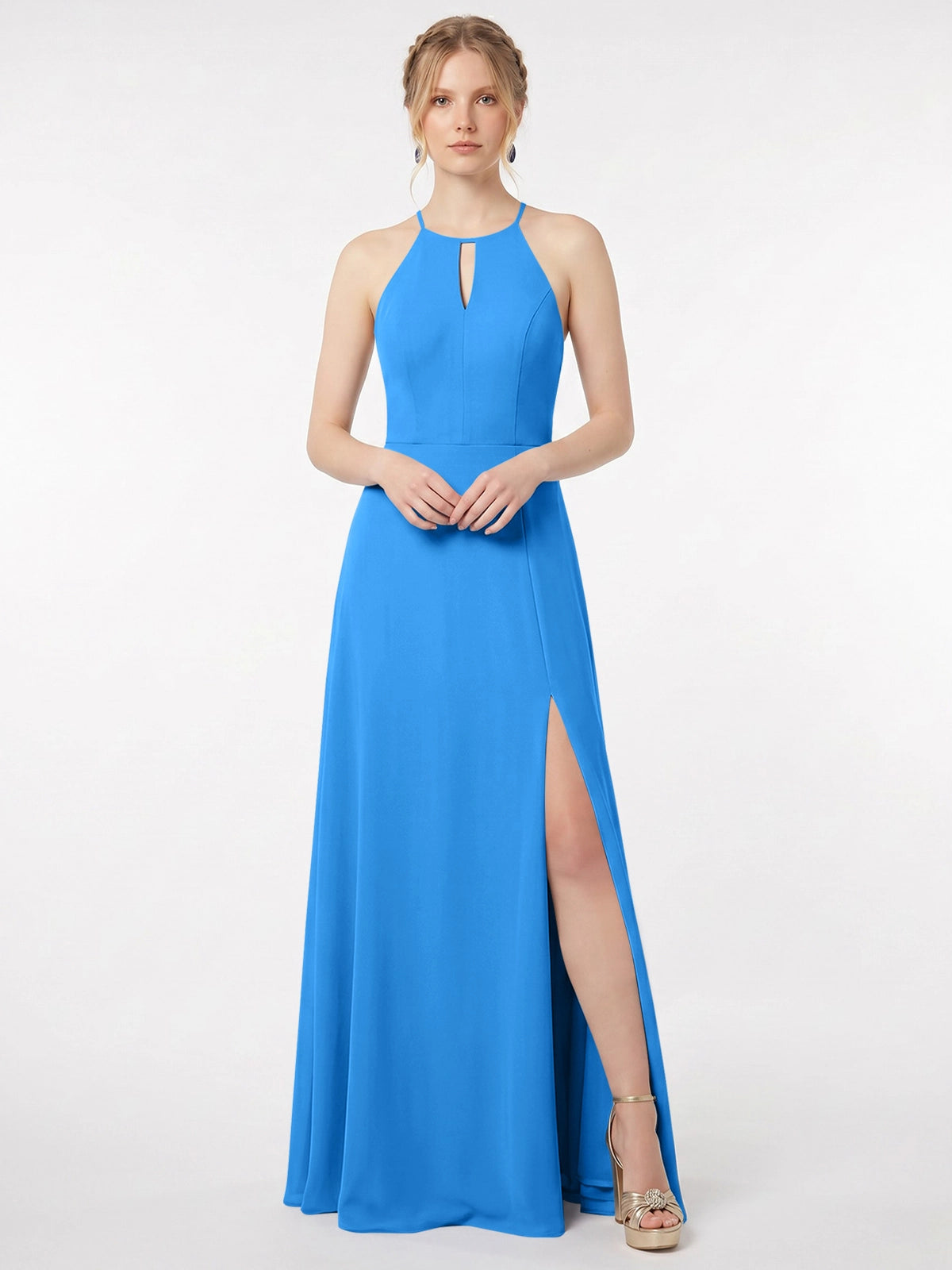 Chiffon Bridesmaid Dress with Halter 