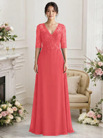 Lace Mother of the Bride Dress with Half Sleeves