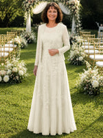 A-line Mother of the Bride Dress with Lace 