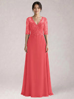 Lace Mother of the Bride Dress with Half Sleeves