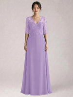 Lace Mother of the Bride Dress with Half Sleeves