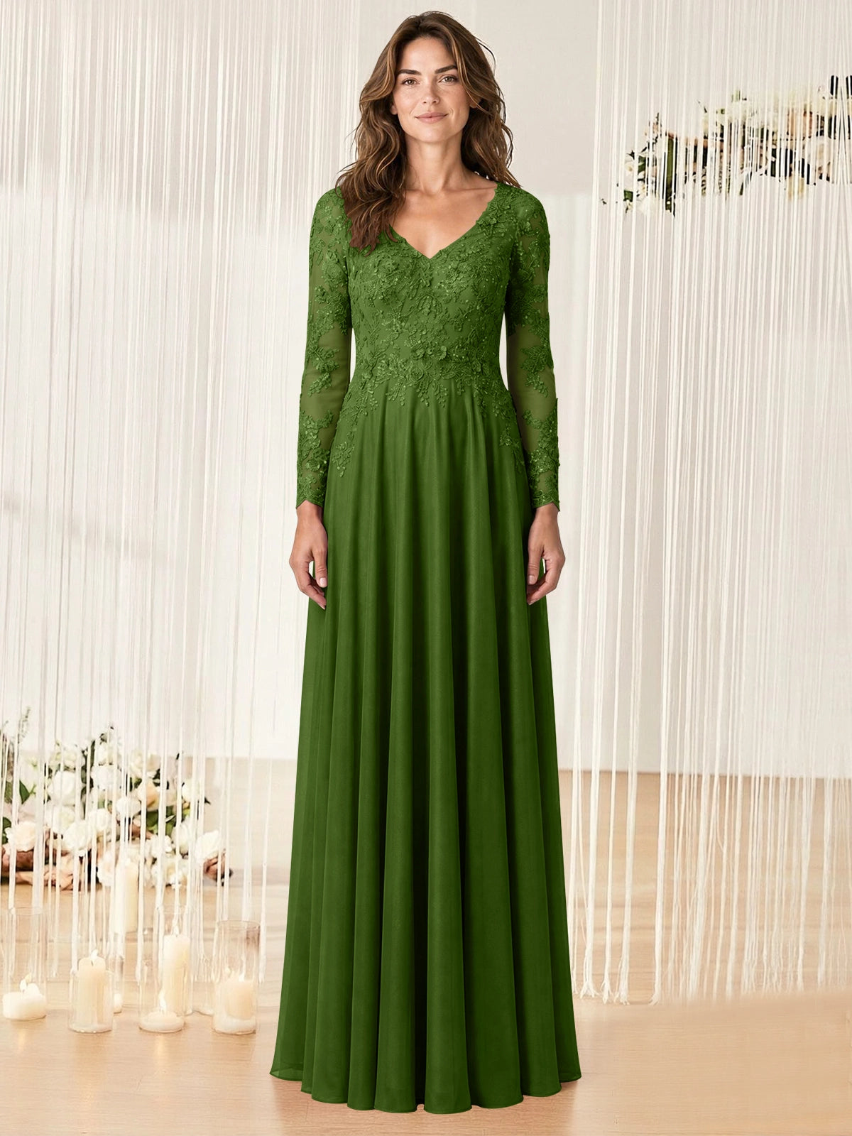 A-line Mother of the Bride Dress with Appliques
