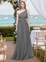One-Shoulder Side Cut-Out Bridesmaid Dress 