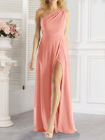 One-Shoulder Bridesmaid Dress with Slit