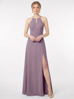 Chiffon Bridesmaid Dress with Halter 