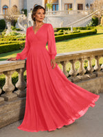 Chiffon Mother of the Bride Dress with Long Sleeves 