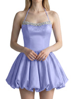 Beading Bubble Hem Mini Dress 