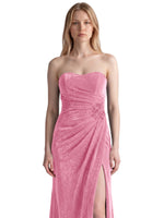 Velvet Prom Dress with Beaded Applique 