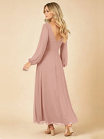 A-line Bridesmaid Dress with Long Sleeves 