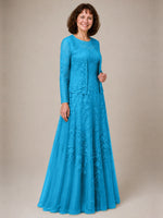 A-line Mother of the Bride Dress with Lace 