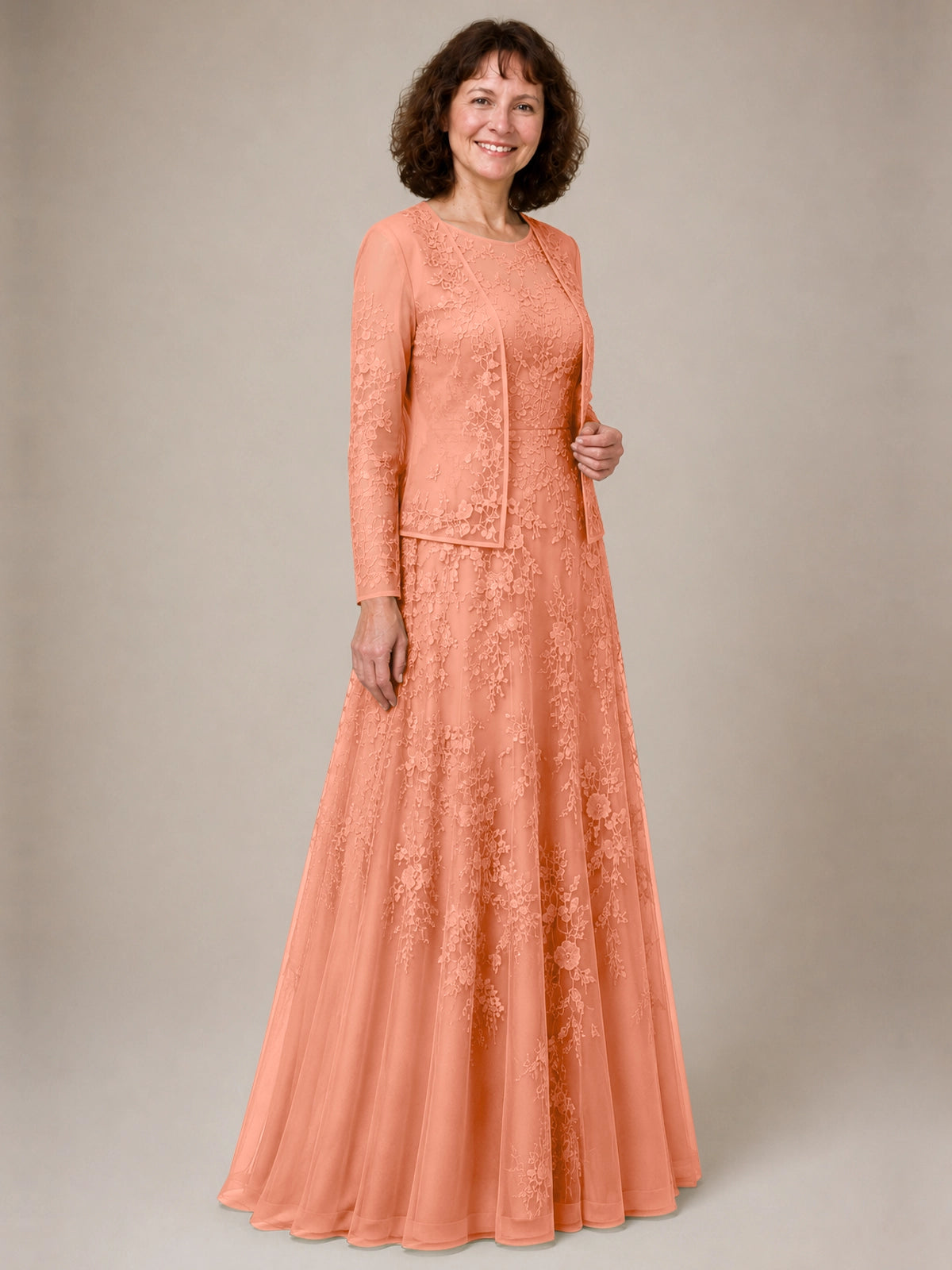 A-line Mother of the Bride Dress with Lace 