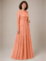 A-line Mother of the Bride Dress with Lace 