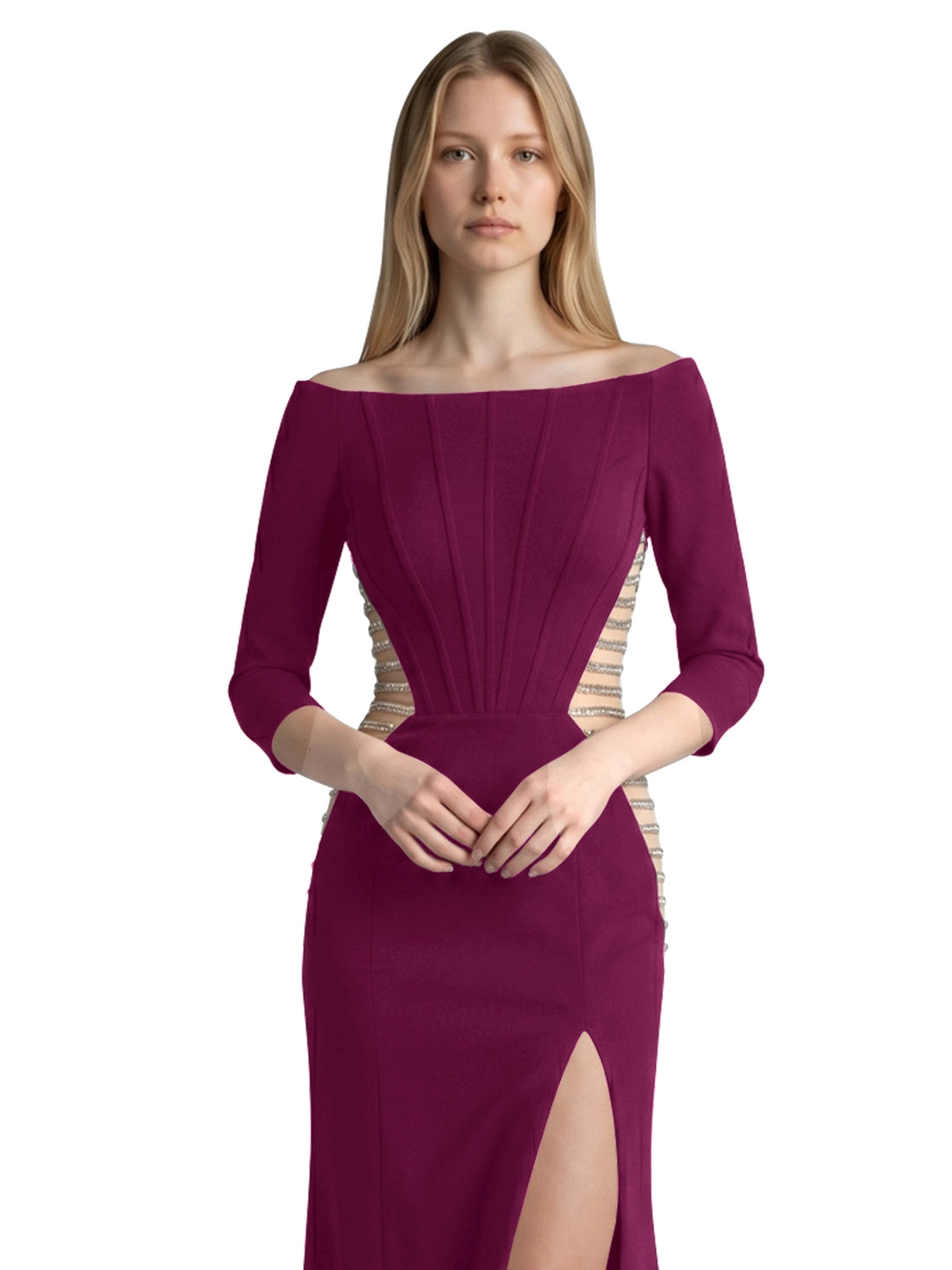 Side Cutout Slit Prom Dress 