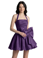 Halter Oversized Bow Mini Dress 