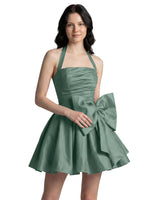 Halter Oversized Bow Mini Dress 