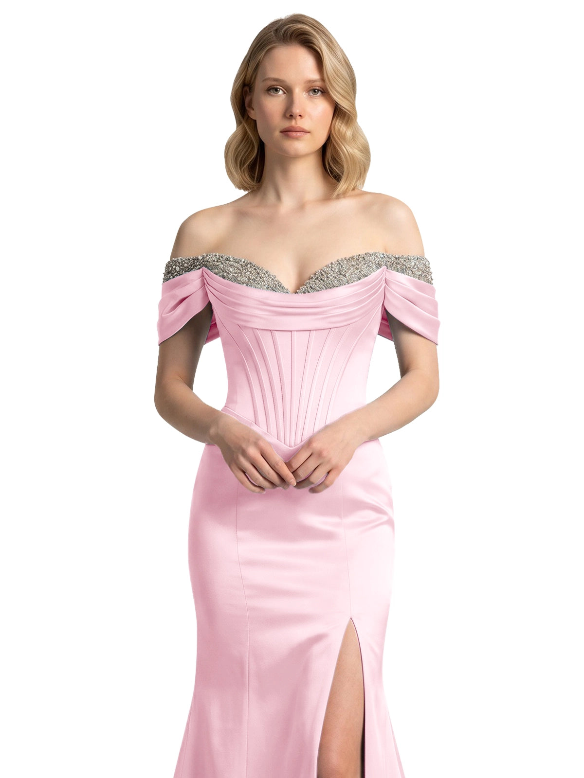 Corset Beaded Trumpet Prom Dress 