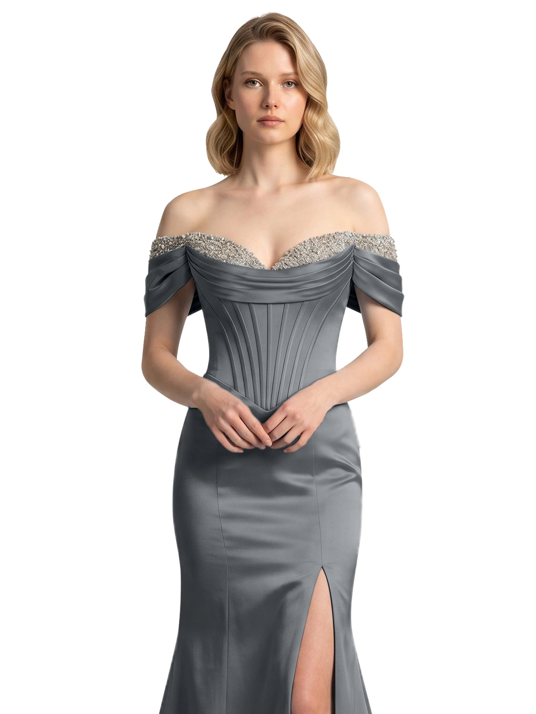 Corset Beaded Trumpet Prom Dress 