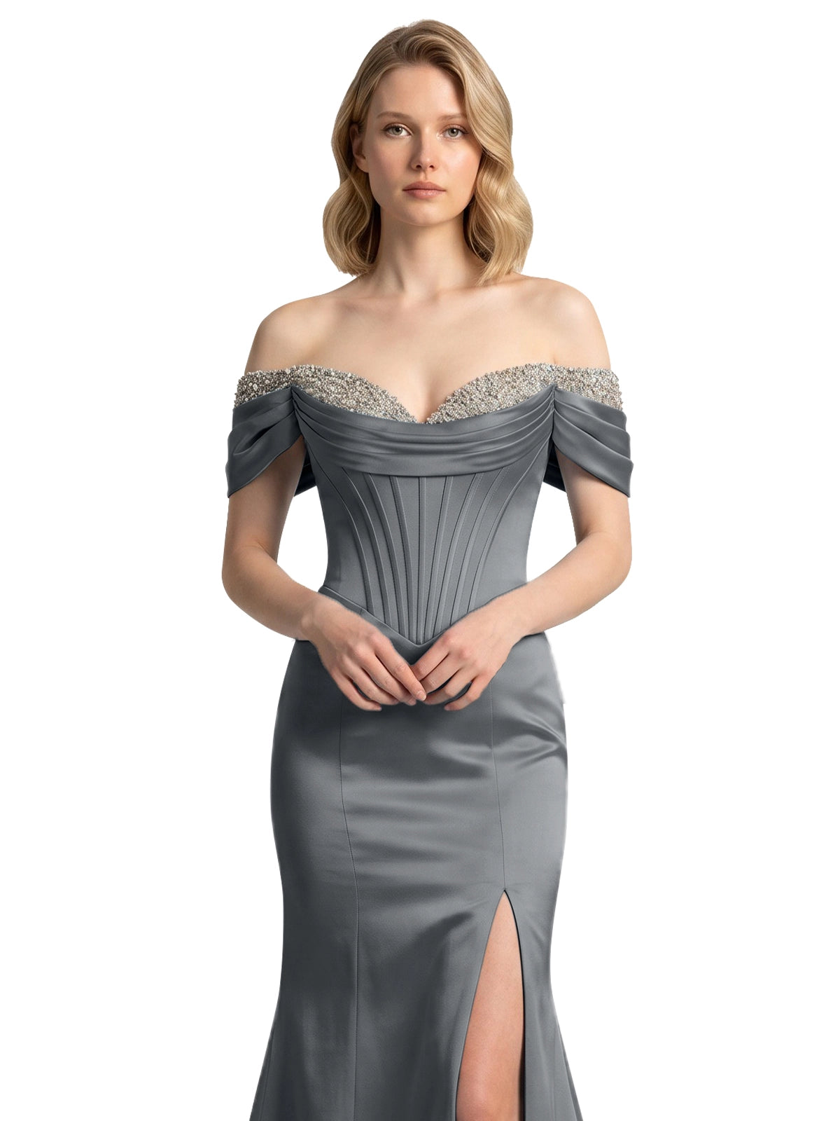 Corset Beaded Trumpet Prom Dress 