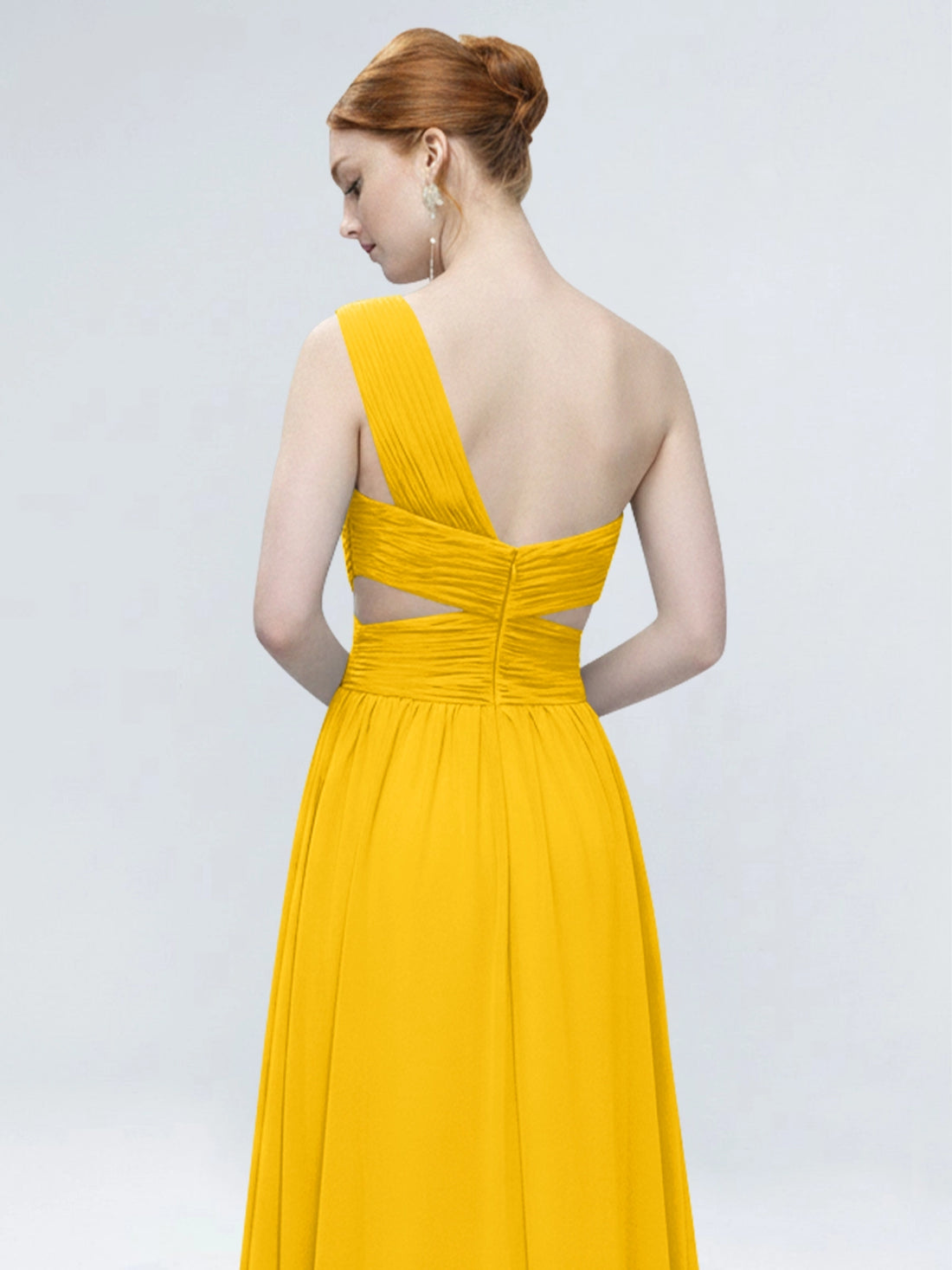 One-Shoulder Side Cut-Out Bridesmaid Dress 