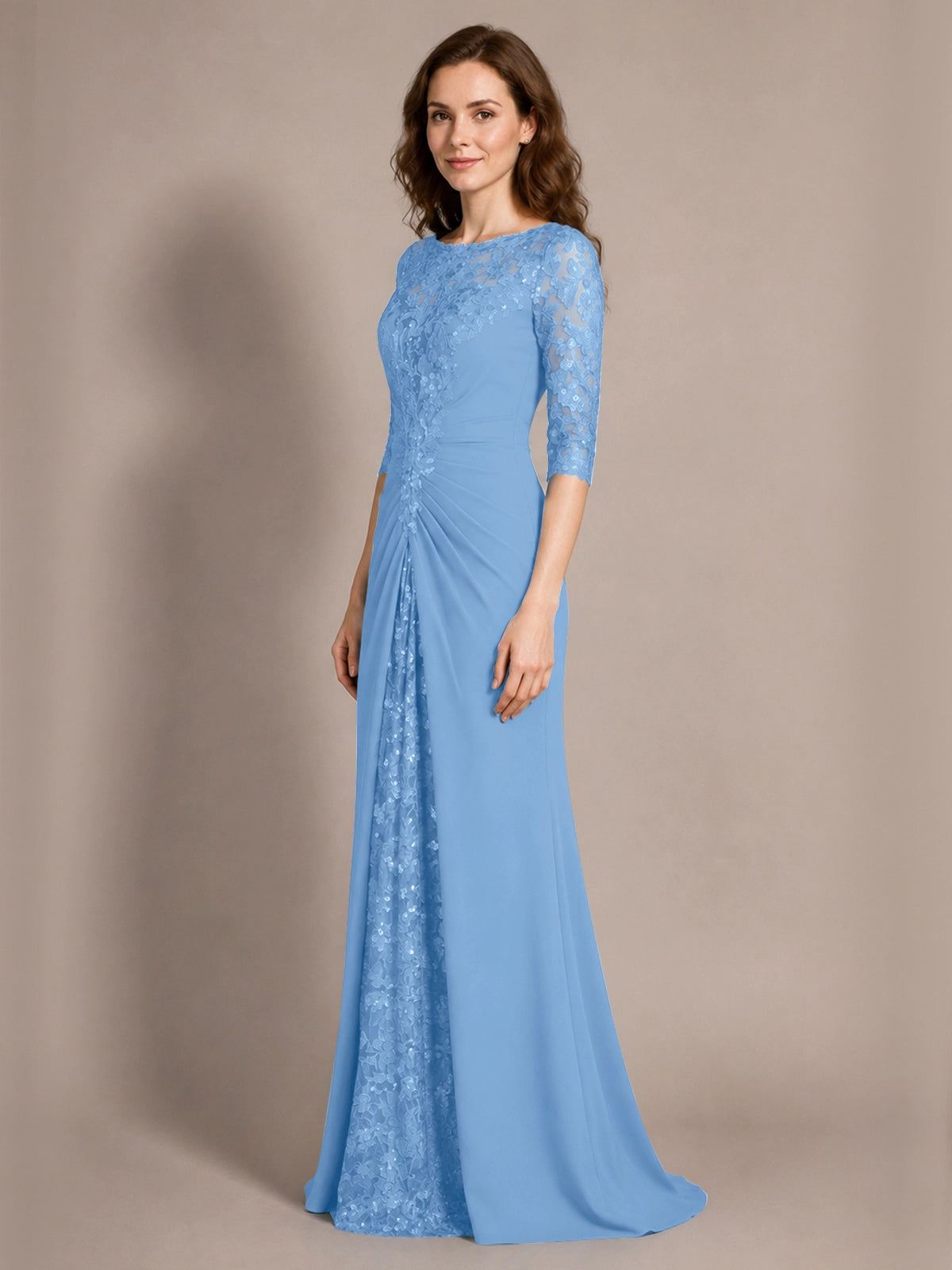Lace Mother of the Bride Dress with Applique 