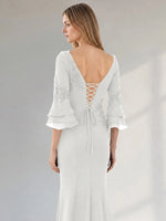 Chiffon Mother of the Bride Dress with 3/4 Sleeves