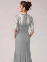 Lace Mother of the Bride Dress with Half Sleeves
