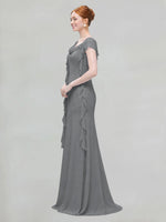 Flowy Ruffle Sheath Bridesmaid Dress 