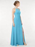 Chiffon Bridesmaid Dress with Halter 