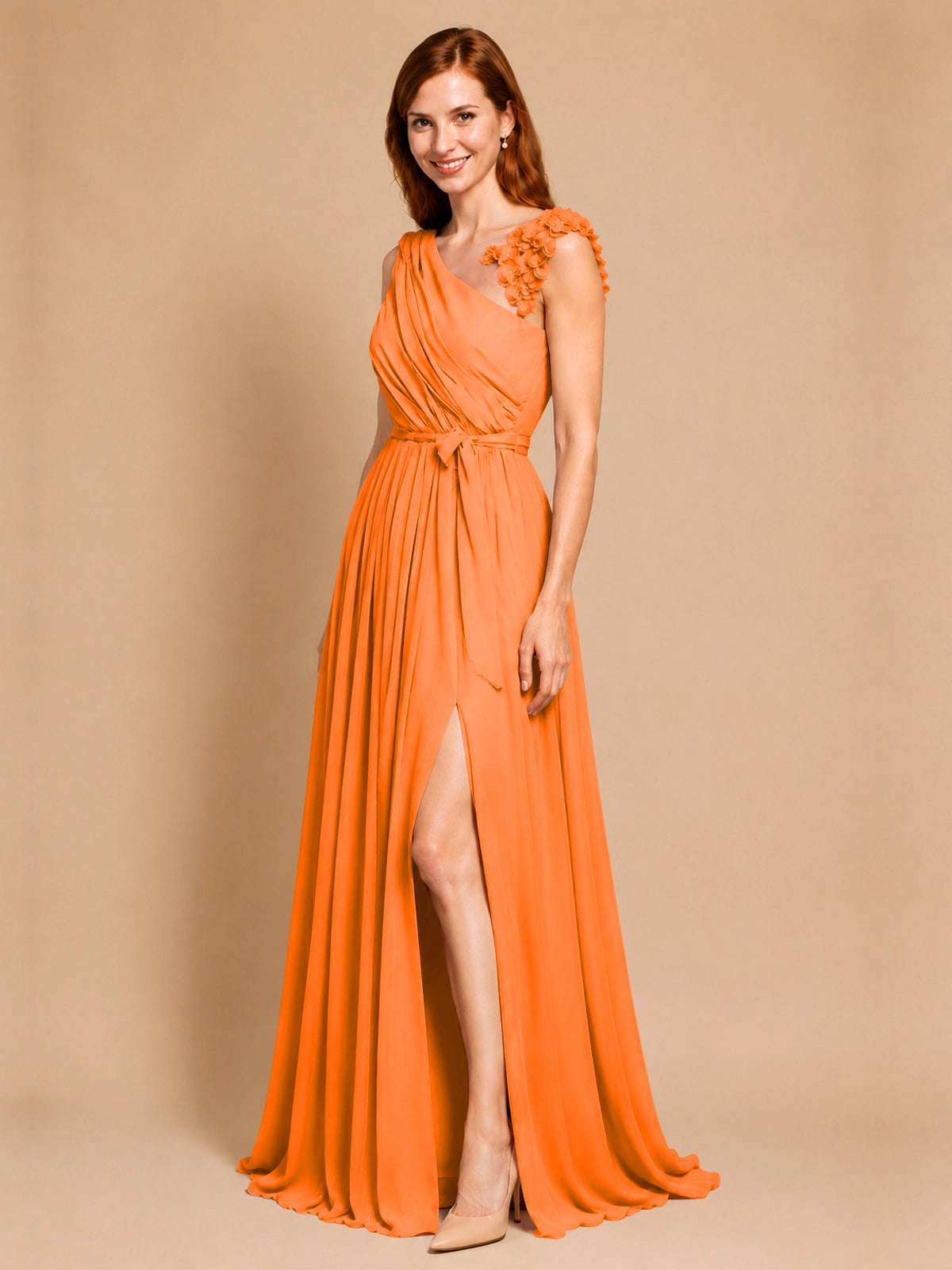 Chiffon Prom Dress with Appliques