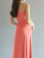 One-Shoulder Bridesmaid Dress with Slit