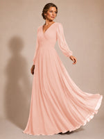 Chiffon Mother of the Bride Dress with Long Sleeves 