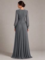 Chiffon Mother of the Bride Dress with Jewel Neckline 