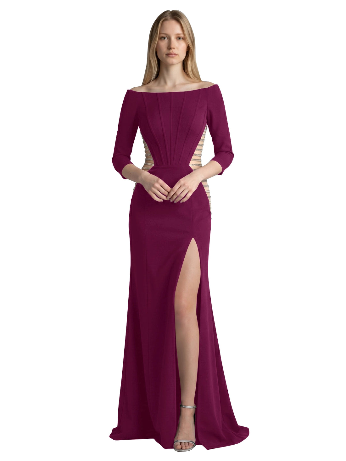 Side Cutout Slit Prom Dress 