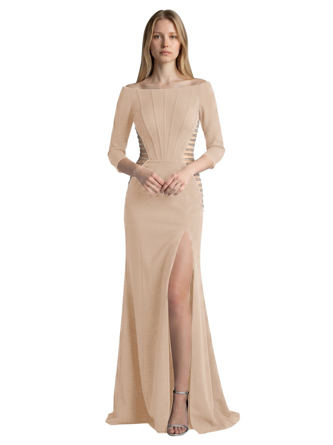 Side Cutout Slit Prom Dress 