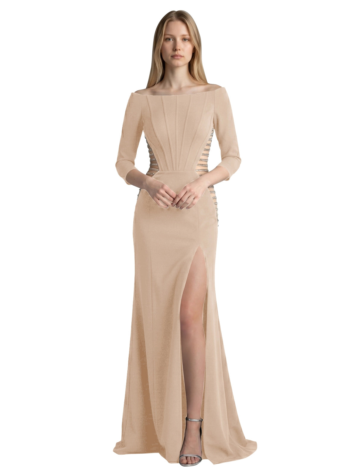 Side Cutout Slit Prom Dress 