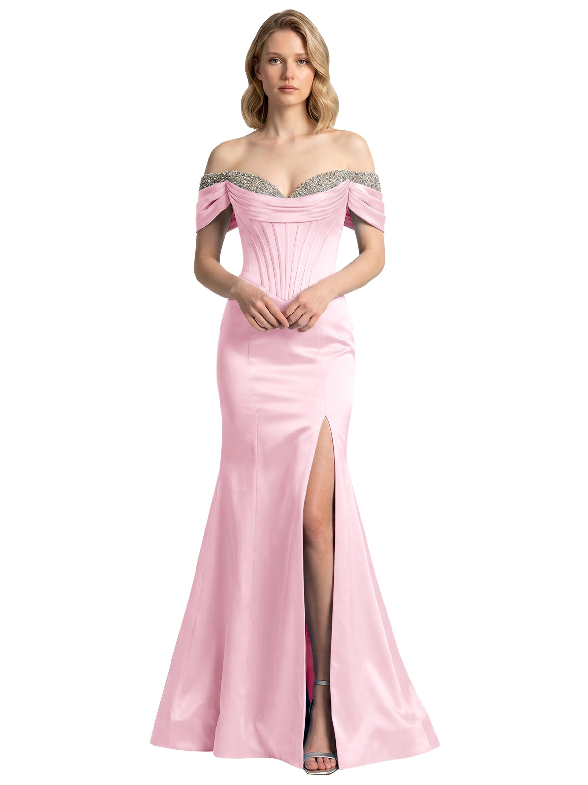 Corset Beaded Trumpet Prom Dress 