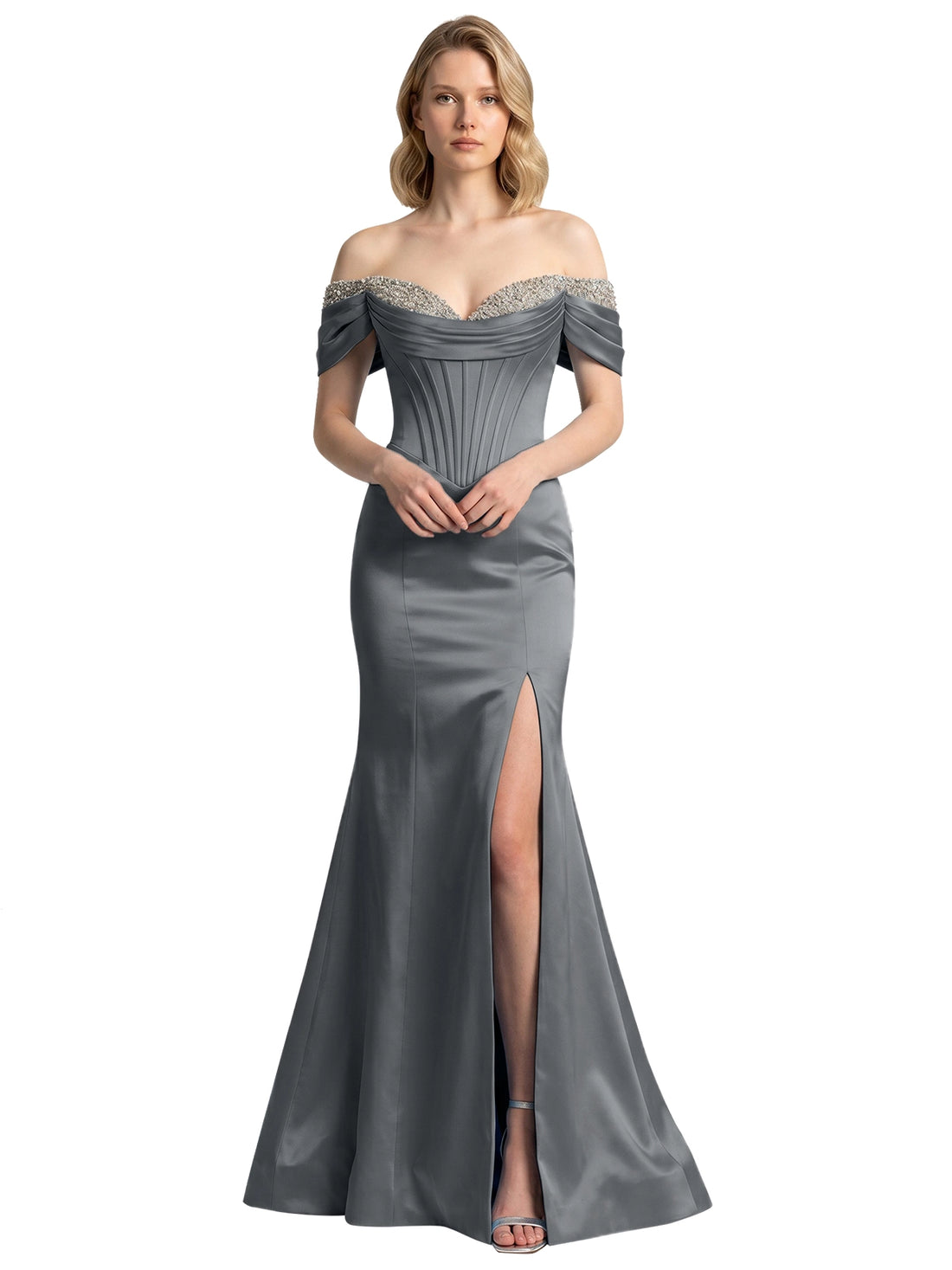 Corset Beaded Trumpet Prom Dress 