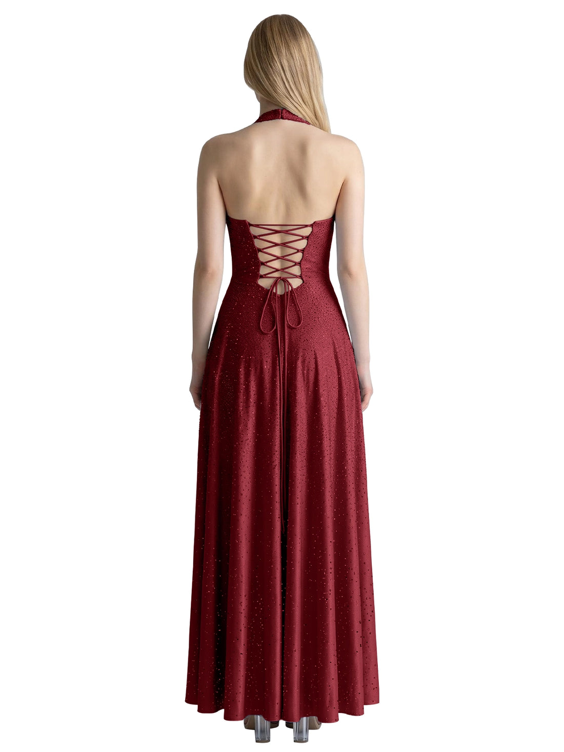 Halter Beaded Prom Dress 