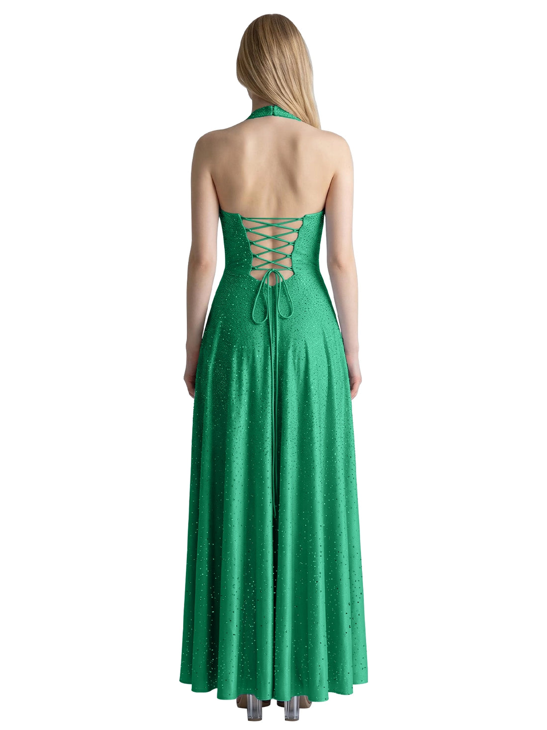 Halter Beaded Prom Dress 