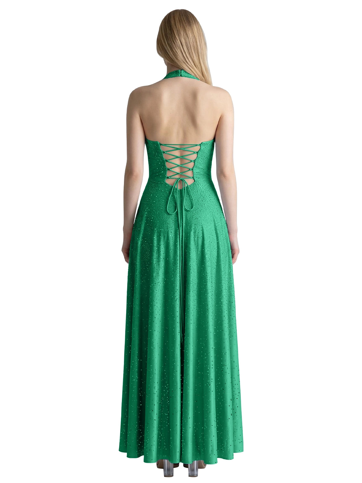 Halter Beaded Prom Dress 