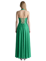 Halter Beaded Prom Dress 