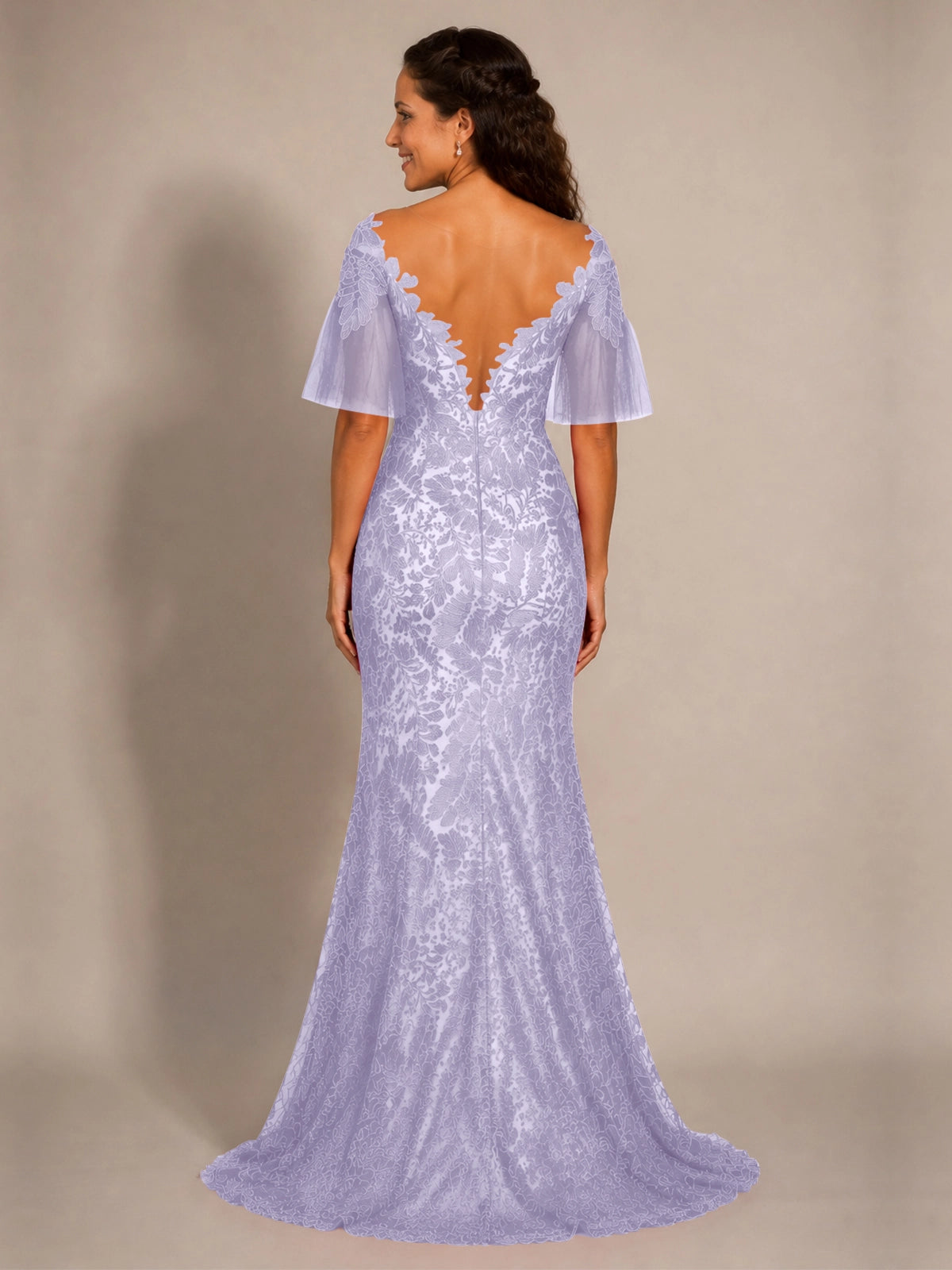 Mermaid Mother of the Bride Dress with V-neck 