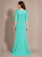 Lace Mother of the Bride Dress with Applique 