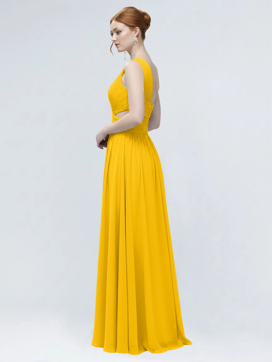 One-Shoulder Side Cut-Out Bridesmaid Dress 