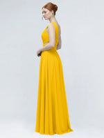 One-Shoulder Side Cut-Out Bridesmaid Dress 