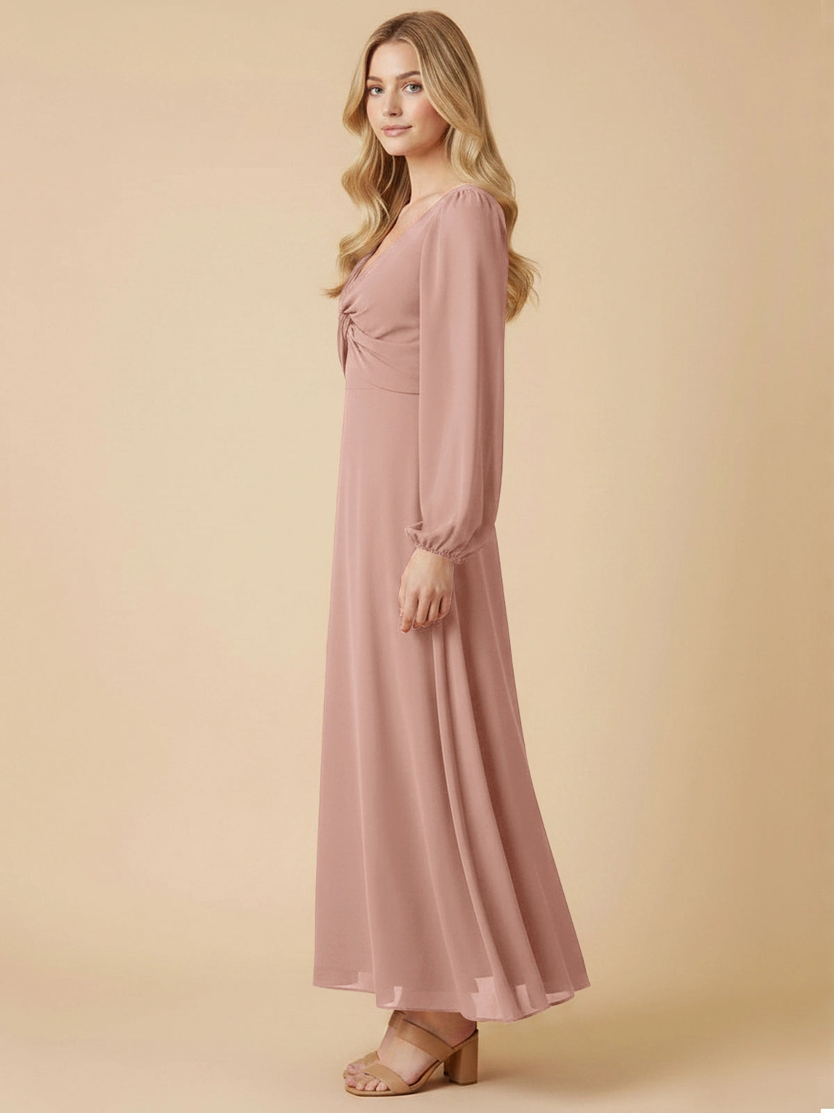 A-line Bridesmaid Dress with Long Sleeves 