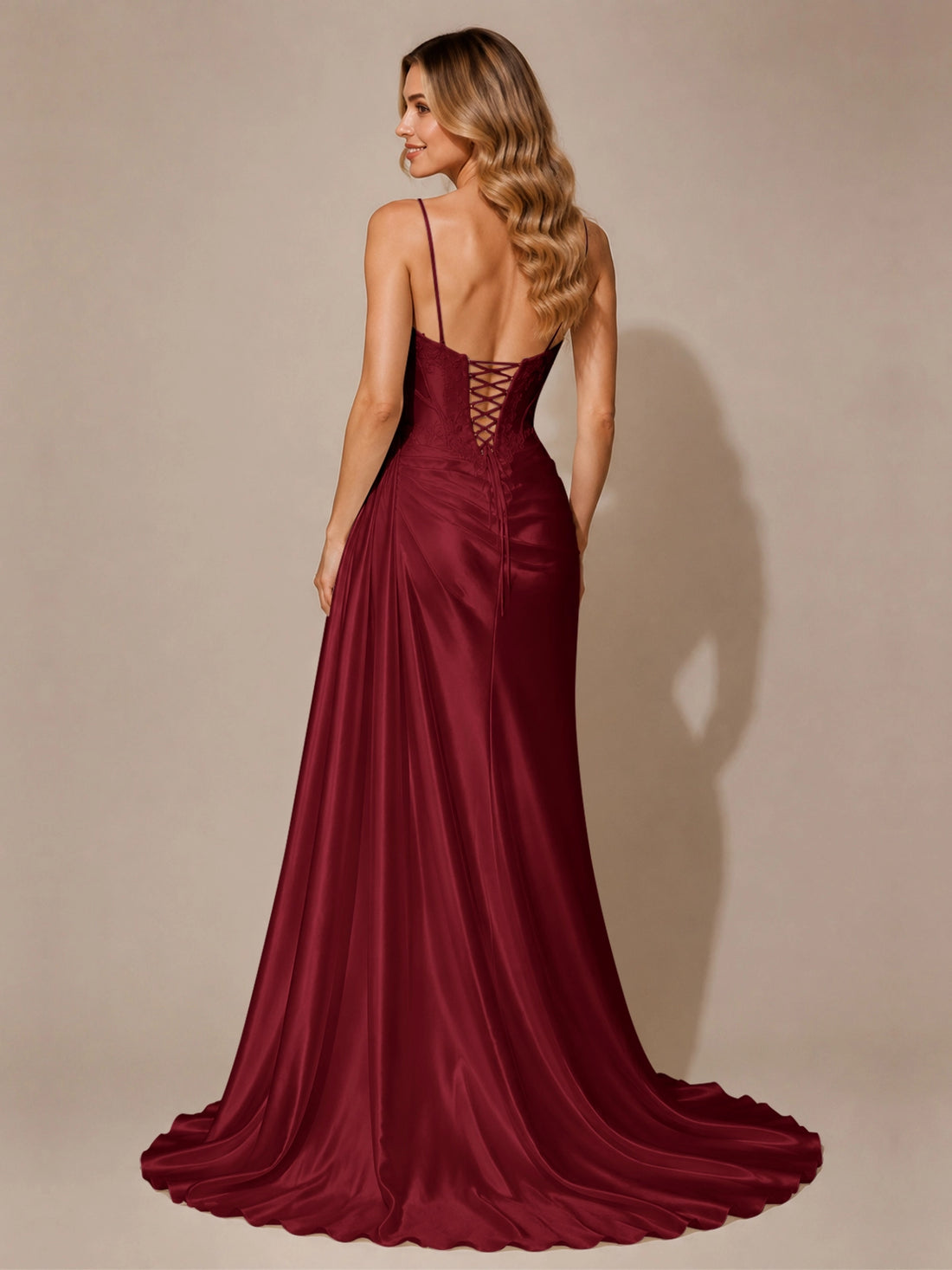 Silk-like Prom Dress with Appliques